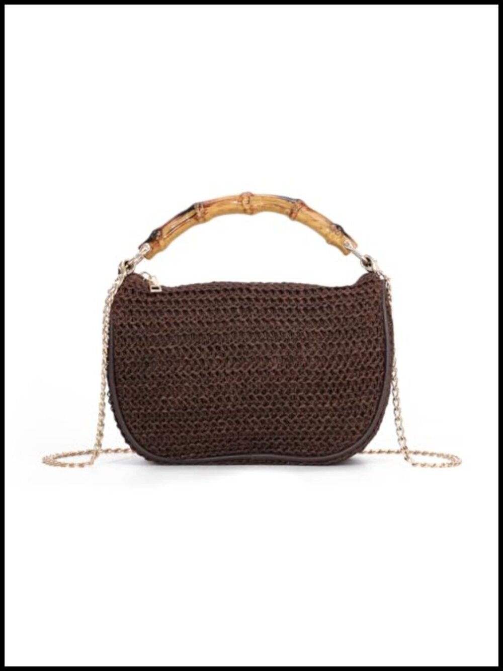 Straw Woven Hobo Tote Beach Crossbody Bag – Detachable Chain, Zipper